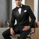 Carbon Prism - Black Jacquard & Diamond 2-Piece Tuxedo Set