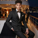 Carbon Prism - Black Jacquard & Diamond 2-Piece Tuxedo Set