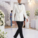 Moonstone Prism - White Jacquard & Diamond 2-Piece Tuxedo Set