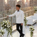 Moonstone Prism - White Jacquard & Diamond 2-Piece Tuxedo Set