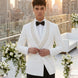 Moonstone Prism - White Jacquard & Diamond 2-Piece Tuxedo Set