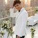 Moonstone Prism - White Jacquard & Diamond 2-Piece Tuxedo Set