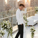 Moonstone Prism - White Jacquard & Diamond 2-Piece Tuxedo Set