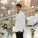 Moonstone Prism - White Jacquard & Diamond 2-Piece Tuxedo Set
