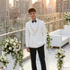 Moonstone Prism - White Jacquard & Diamond 2-Piece Tuxedo Set