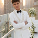 Moonstone Prism - White Jacquard & Diamond 2-Piece Tuxedo Set