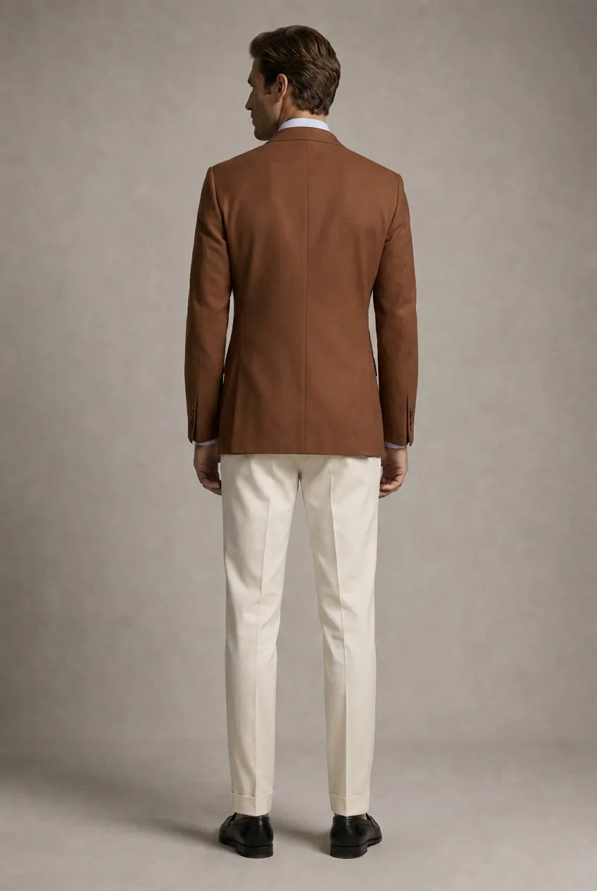 Brown Echelon brown double-breasted crest-button blazer - product image 9