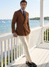 Brown Echelon brown double-breasted crest-button blazer - product image 1