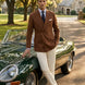Brown Echelon brown double-breasted crest-button blazer - product image 2
