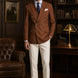 Brown Echelon brown double-breasted crest-button blazer - product image 3