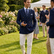 Admiral Echelon - Navy Double-Breasted Crest-Button Blazer