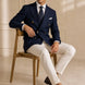 Admiral Echelon - Navy Double-Breasted Crest-Button Blazer