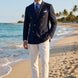 Admiral Echelon - Navy Double-Breasted Crest-Button Blazer