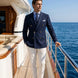Admiral Echelon - Navy Double-Breasted Crest-Button Blazer