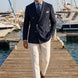 Admiral Echelon - Navy Double-Breasted Crest-Button Blazer
