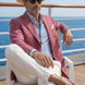 Rosewood Echelon - Rosewood Pink Double-Breasted Crest-Button Blazer
