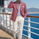 Rosewood Echelon - Rosewood Pink Double-Breasted Crest-Button Blazer