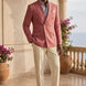 Rosewood Echelon - Rosewood Pink Double-Breasted Crest-Button Blazer
