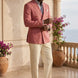 Rosewood Echelon - Rosewood Pink Double-Breasted Crest-Button Blazer