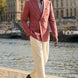Rosewood Echelon - Rosewood Pink Double-Breasted Crest-Button Blazer