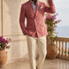 Rosewood Echelon - Rosewood Pink Double-Breasted Crest-Button Blazer