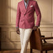 Rosewood Echelon - Rosewood Pink Double-Breasted Crest-Button Blazer