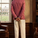 Rosewood Echelon - Rosewood Pink Double-Breasted Crest-Button Blazer
