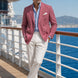 Rosewood Echelon - Rosewood Pink Double-Breasted Crest-Button Blazer
