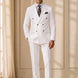 Alabaster Echelon - White Double-Breasted Crest-Button Blazer