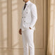 Alabaster Echelon - White Double-Breasted Crest-Button Blazer