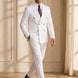 Alabaster Echelon - White Double-Breasted Crest-Button Blazer