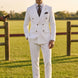 Alabaster Echelon - White Double-Breasted Crest-Button Blazer