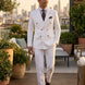 Alabaster Echelon - White Double-Breasted Crest-Button Blazer