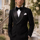 Vanta Poise - Black Double-Breasted Shawl Collar Tuxedo