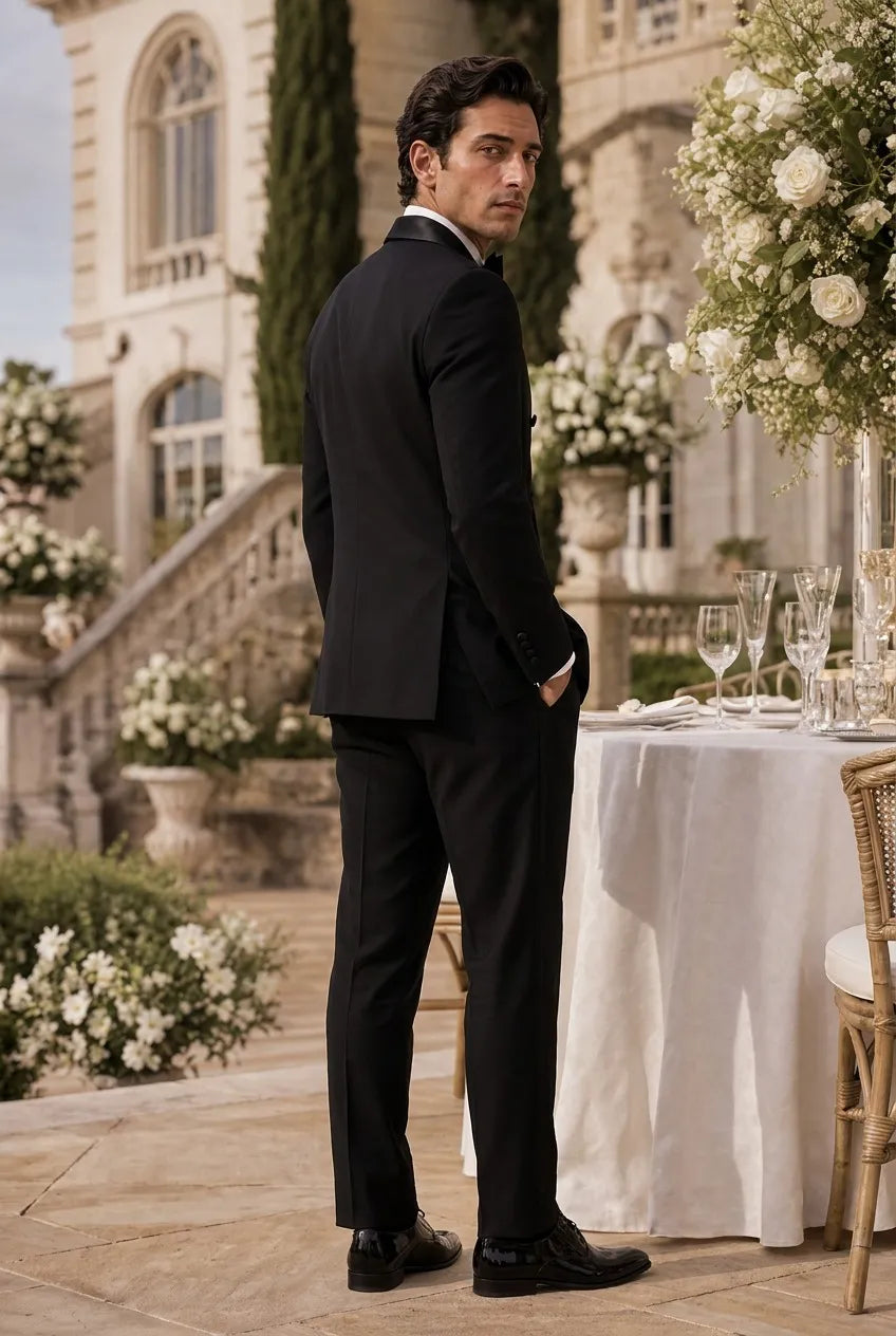 Vanta Poise - Black Double-Breasted Shawl Collar Tuxedo