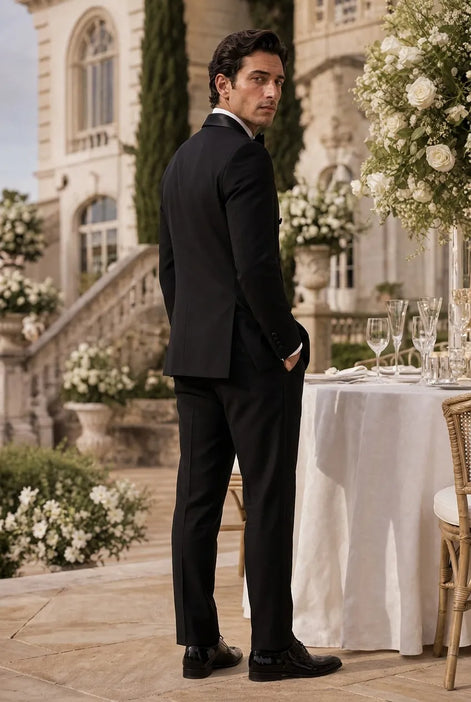Vanta Poise - Black Double-Breasted Shawl Collar Tuxedo
