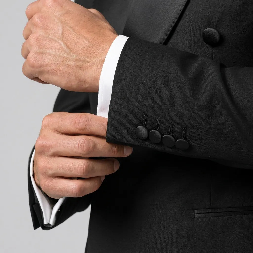 Vanta Poise - Black Double-Breasted Shawl Collar Tuxedo