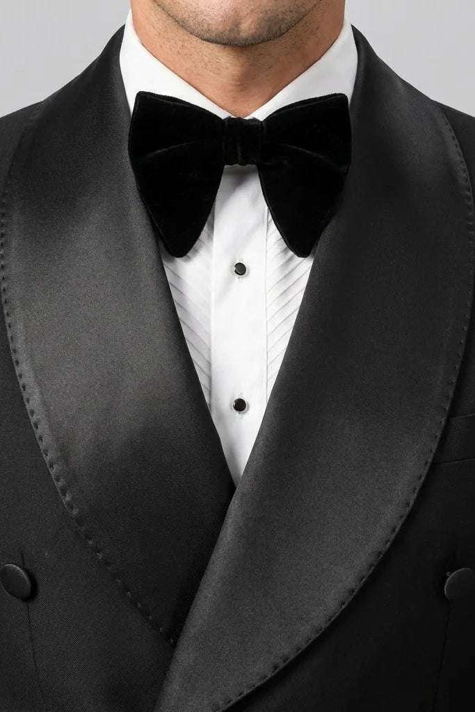 Vanta Poise - Black Double-Breasted Shawl Collar Tuxedo