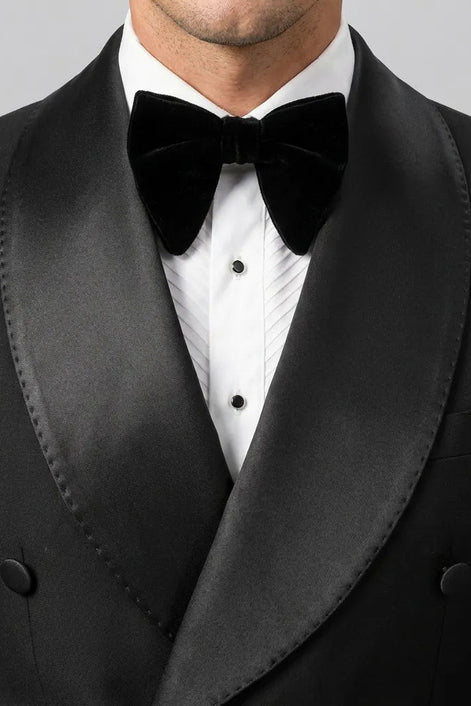 Vanta Poise - Black Double-Breasted Shawl Collar Tuxedo