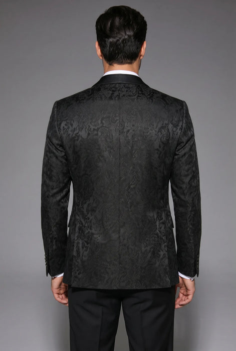 Onyx Opus - Black Jacquard 3-Piece Tuxedo