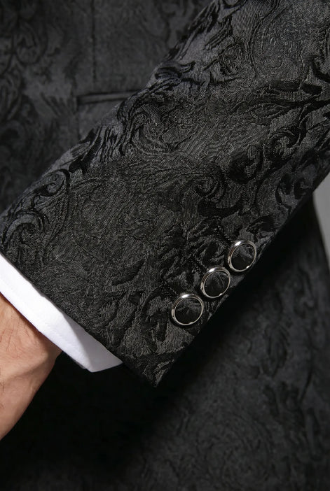 Onyx Opus - Black Jacquard 3-Piece Tuxedo