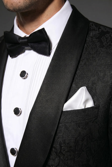 Onyx Opus - Black Jacquard 3-Piece Tuxedo