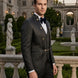Carbon Majesty - Black Paisley Mandarin 3-Piece Tuxedo