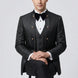Carbon Majesty - Black Paisley Mandarin 3-Piece Tuxedo