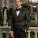 Carbon Majesty - Black Paisley Mandarin 3-Piece Tuxedo