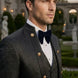 Carbon Majesty - Black Paisley Mandarin 3-Piece Tuxedo