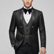 Carbon Majesty - Black Paisley Mandarin 3-Piece Tuxedo