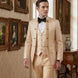 Amber Mirage - Champagne Paisley Jacquard 3-Piece Tuxedo
