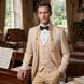 Amber Mirage - Champagne Paisley Jacquard 3-Piece Tuxedo