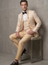 Amber Mirage - Champagne Paisley Jacquard 3-Piece Tuxedo